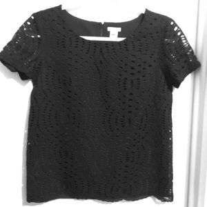 NWT J.Crew Black lace top